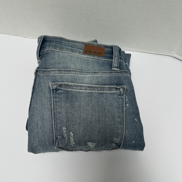 Judy Blue Denim - Judy Blue Relaxed Fit Distressed Bleach Splatter Denim Jeans Sz 5/27 Style #8273